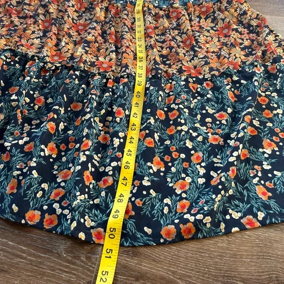 Umgee Floral Long Sleeve Maxi Dress - Orange and Blue - Picture 8 of 8